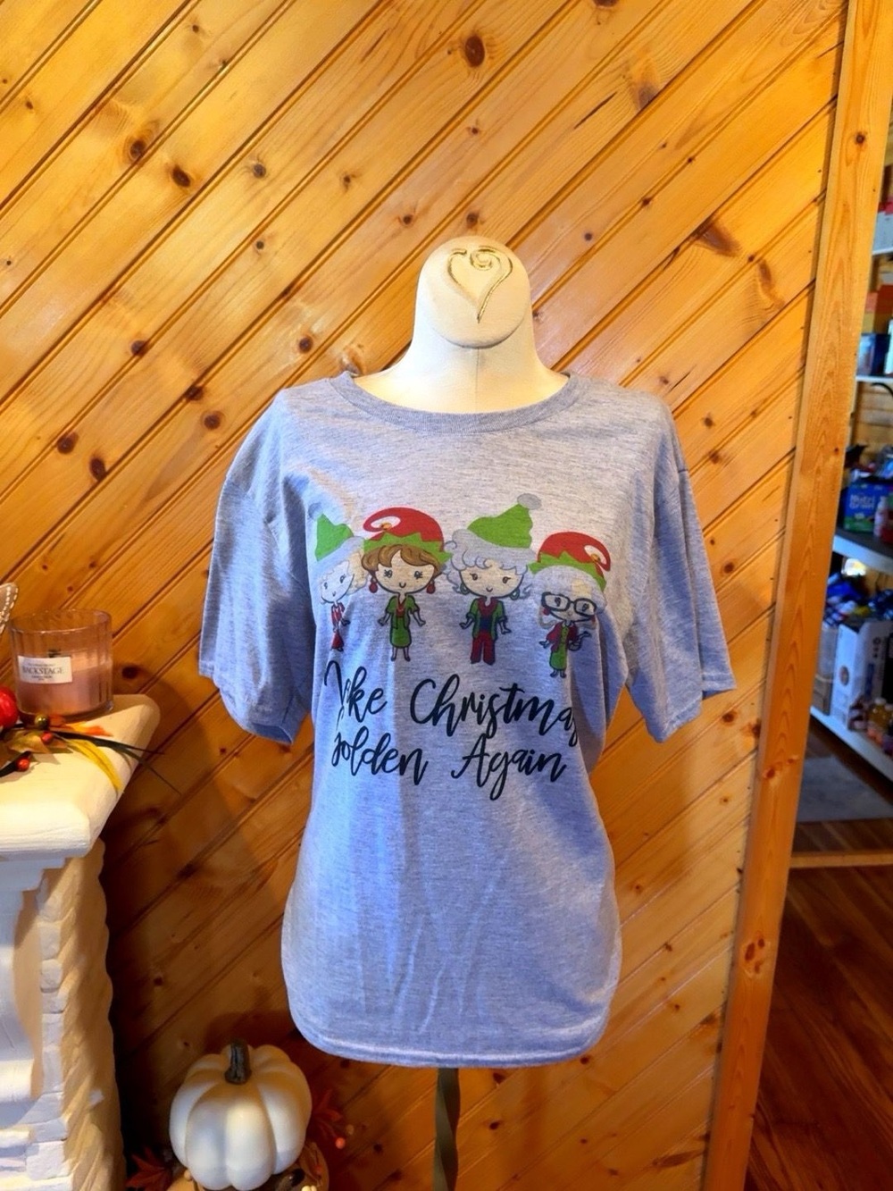 Golden Girls Make Christmas Golden Again Graphic T-Shirt Medium Holiday Tee